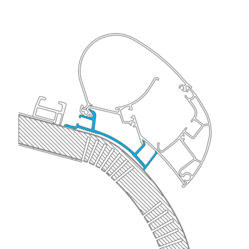 Dometic Adapter 039 für Wandmarkise PR 2000 / PR 2500 Carthago Chic 4,5 Meter - Markisenadapter