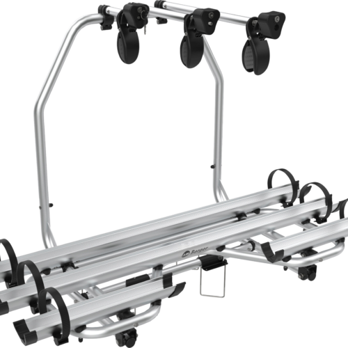 Berger Premium 3 XL Deichsel Fahrradträger silber für 3 Fahrräder E-Bike geeignet - Deichsel-Fahrradträger