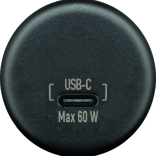 Wentronic single Einbaucharger USB-C mit max. 60 W - 12 / 24 V Einbausteckdosen